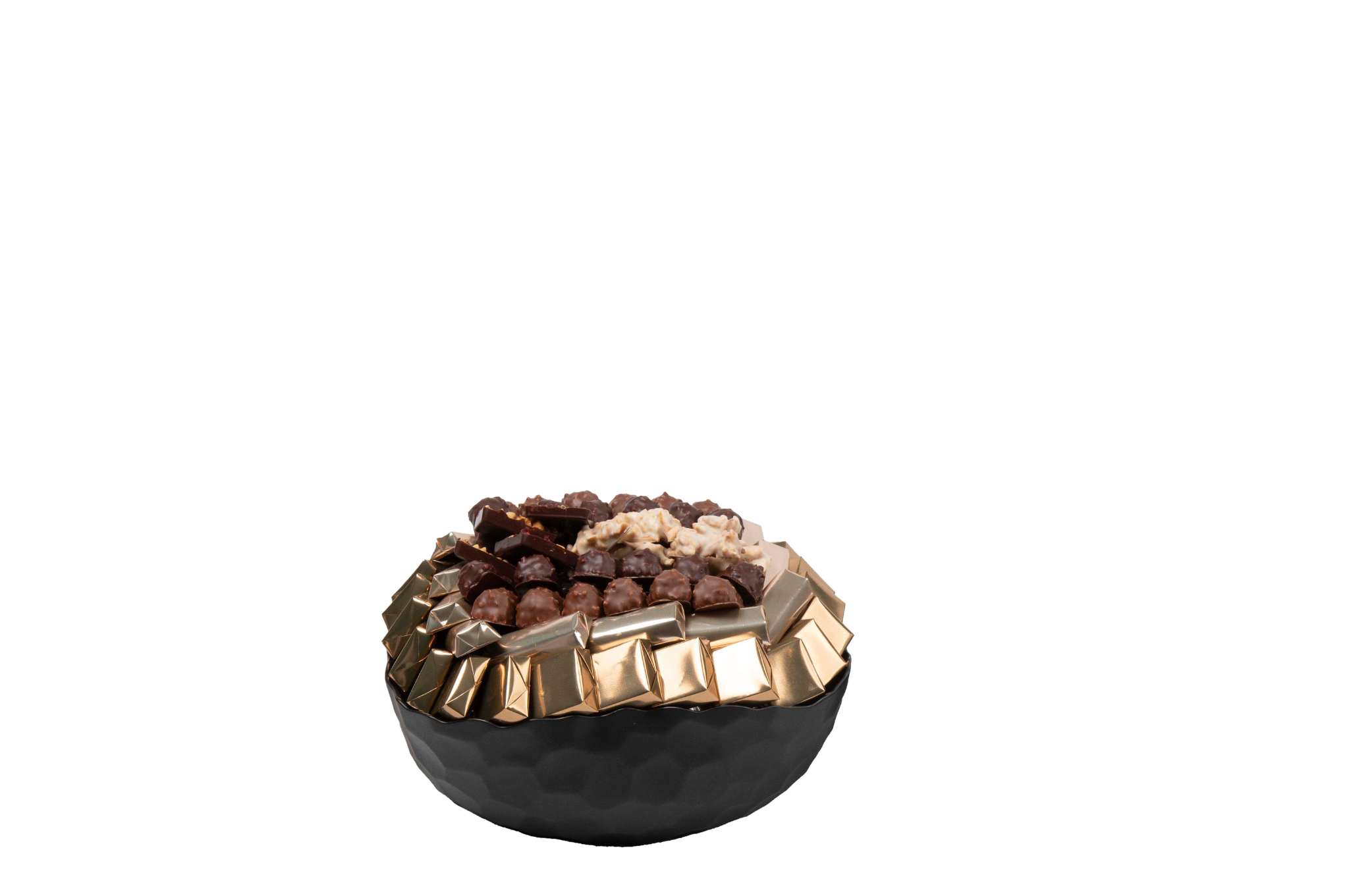 Coupe en verre garnie de chocolat