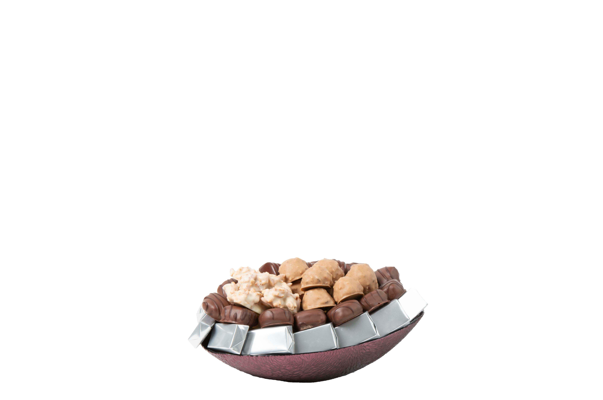 Coupe en verre garnie de chocolat