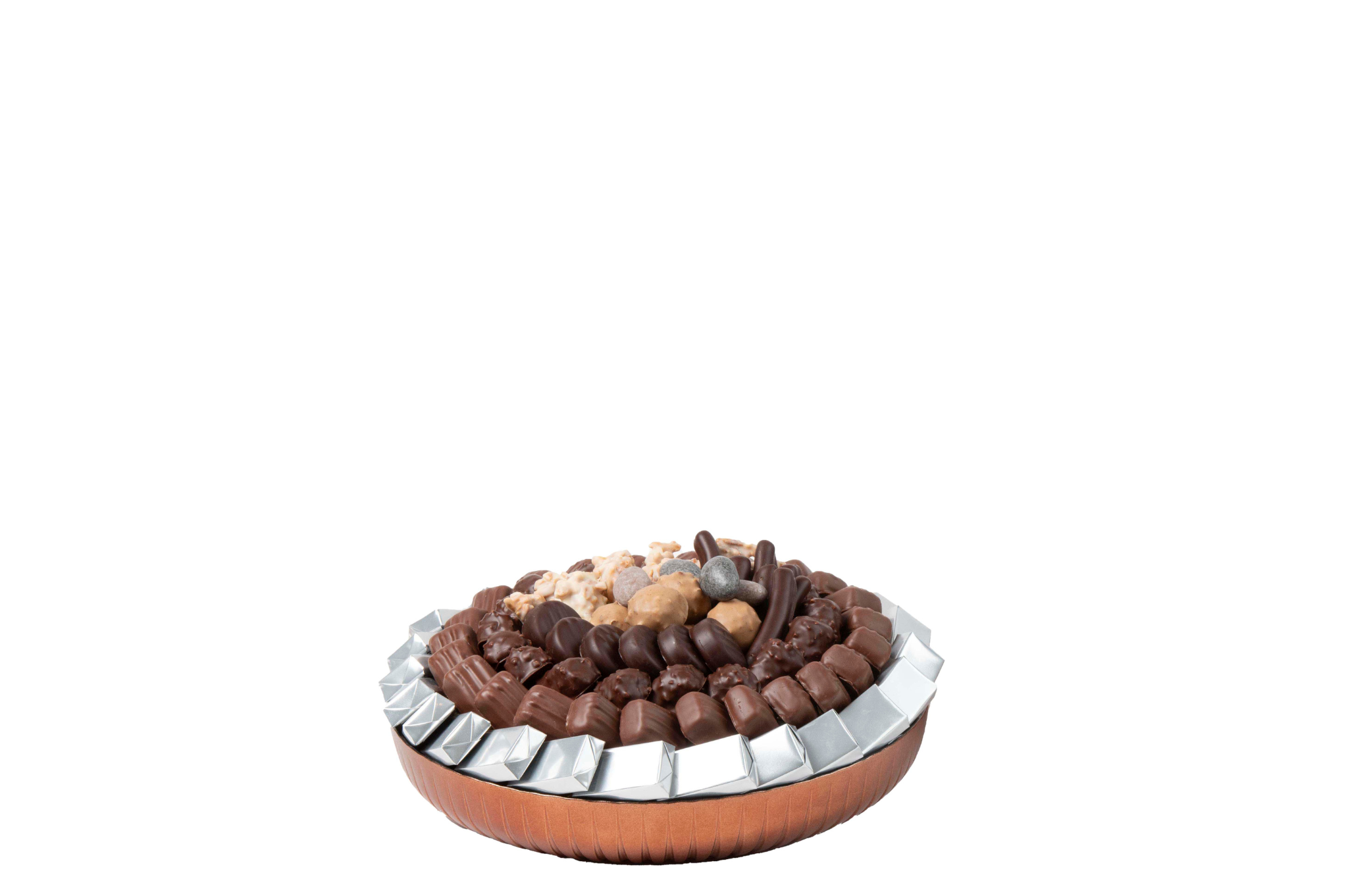 Coupe en verre garnie de chocolat